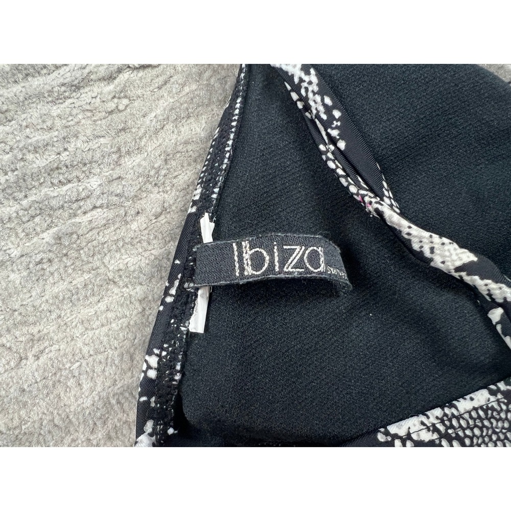 Ibiza Swimwear Bikini Top Womens Small Black White Snakeskin Strappy Caged Print - Picture 5 of 8